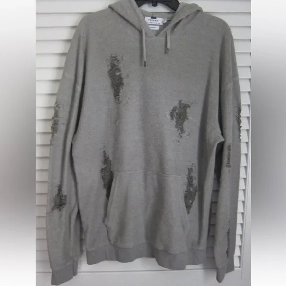 Topman Shirts Topman By Topshop Distressed Inside Out Hoodie